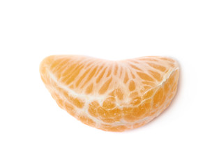 Single tangerine slice isolated