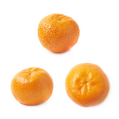 Single tangerine fruit isolated
