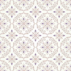 Vintage seamless  floral beige textura on white.
