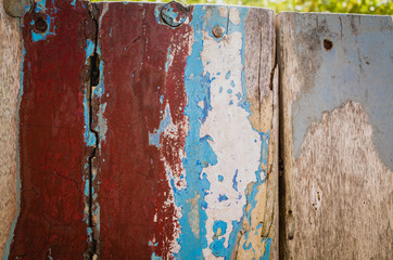 ペンキの塗られた古い木材