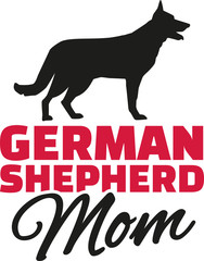 German Shepherd Mom with dog silhouette