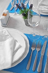 Beautiful table setting, close up