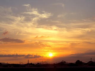 町並みの夕景