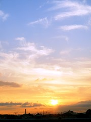 町並みの夕景