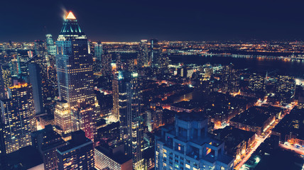 New York City skyline at night - 102106446