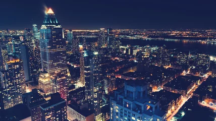 Foto auf Leinwand Skyline von New York bei Nacht © Tierney