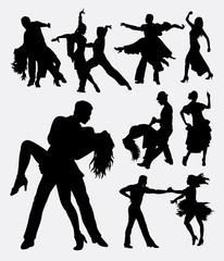 Tango salsa 3, couple male and female modern dance. Good use for symbol, web icon, logo, mascot, sign, or any design you want. Easy to use. - obrazy, fototapety, plakaty