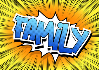 Family - Comic book style word.