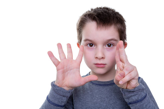 Child With Seven Fingers Up