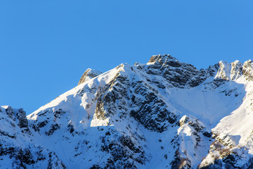 mountains against the blue sky