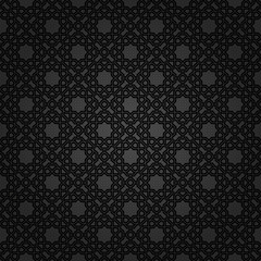 Seamless geometric dark pattern by stripes. Modern vector background with repeating lines