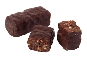 chocolate bars on a white background