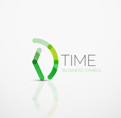 Vector abstract logo idea, time concept or clock business icon. Creative logotype design template