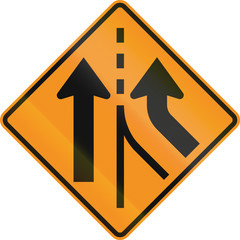 United States MUTCD road sign - Intersection with merge