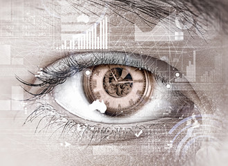 Eye scanning. Concept image