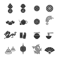 Chinese New Year icons design set