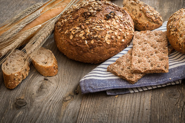 bread on a wooden background