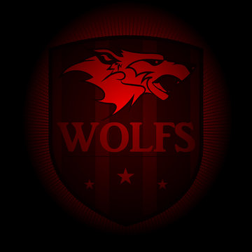 Wolf, a sports logo. the emblem appearing out of the darkness. Perfect on your black shirt! vector