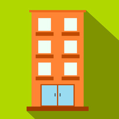 Three-storey house flat icon