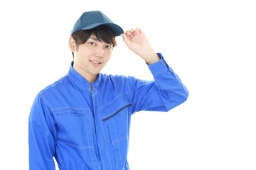 笑顔の労働者