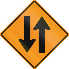 United States MUTCD road sign - Two way traffic