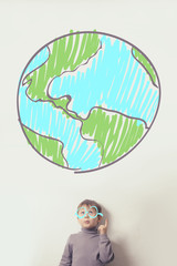 child with the globe