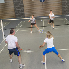 Spielszene beim Badminton