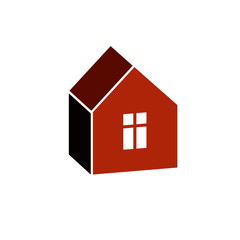 Simple house icon for graphic design, mansion conceptual symbol,