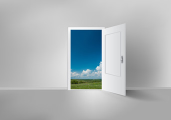 Naklejka premium Open door to everywhere