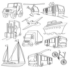 doodle vector transport