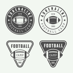 Fototapeta premium Set of vintage rugby and american football labels, emblems 