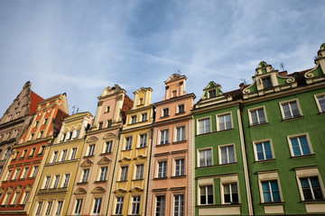 Fototapeta na wymiar Houses in the Old Town of Wroclaw in Poland