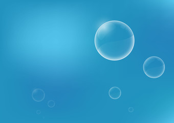 Bubble in blue background