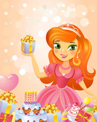 Happy Birthday, Princess, greeting card. 