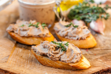 pate in a jar and sandwiches - obrazy, fototapety, plakaty