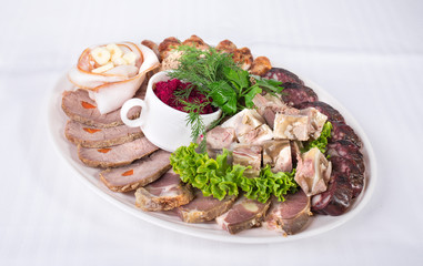 Delicious meat snacks platter.