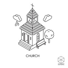 Obraz premium Isometric vector icon church