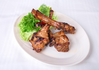 Delicious grilled lamb rack.