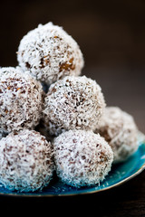 Homemade raw chocolate truffles 