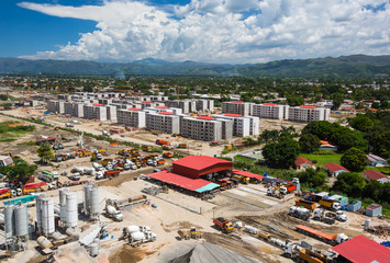 Construction site aerial view