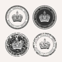 Obraz premium Vintage retro set. Grunge stamp collection