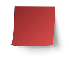 Red sticky note, Post-it. vector illustration.