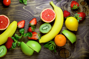 Eating healthy food - healthy diet with fresh organic fruits