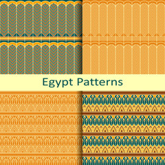 Set of four egypt traditional coloured patterns - 102120856