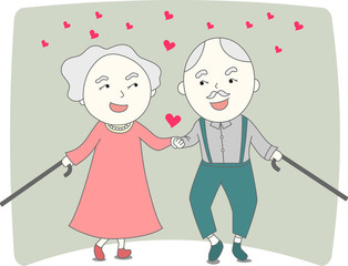 happiness of grandparents that they belong love together forever