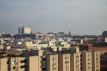 Obraz premium Madrid city skyline in winter morning