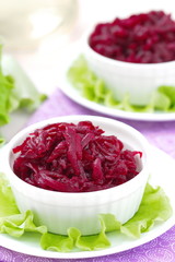 Beet salad in a bowl