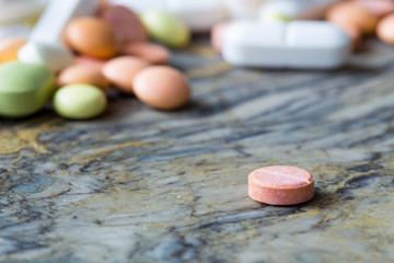 Obraz na płótnie Canvas colorful medication and pills