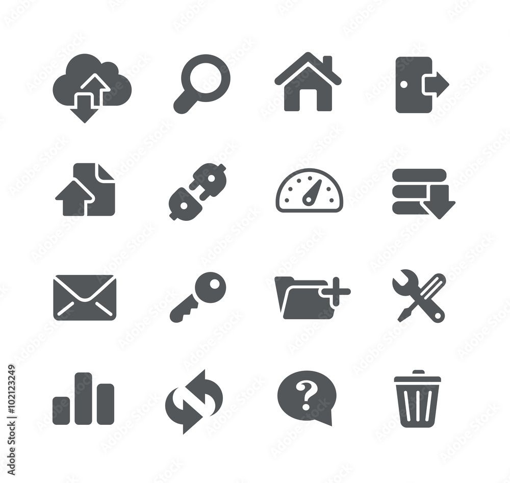 Poster ftp and hosting icons -- utility series