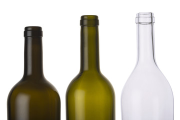 Empty colored bottles